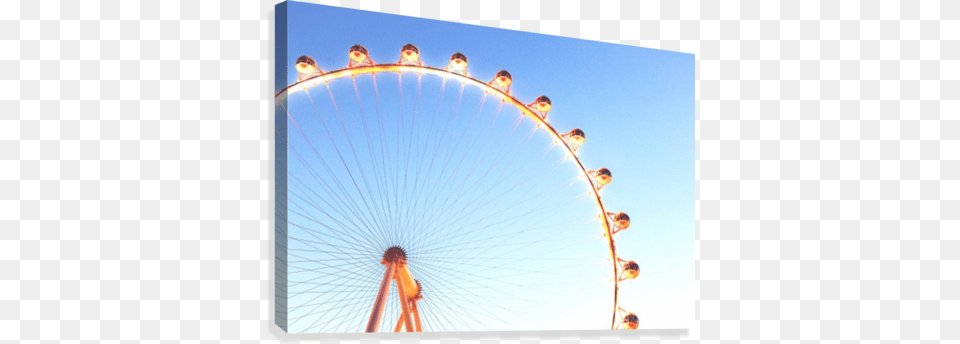 Orange Ferris Wheel In The City With Blue Sky Canvas Canvas Print, Amusement Park, Ferris Wheel, Fun, Machine Free Png Download