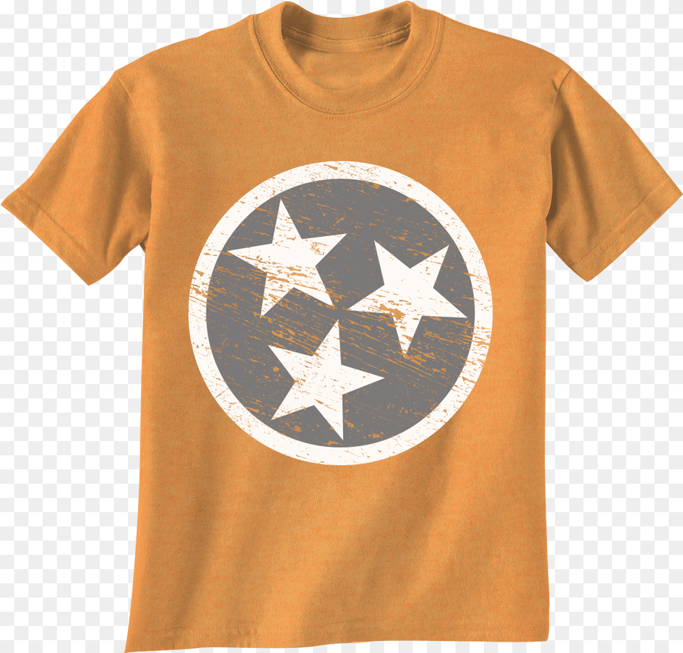 Orange Flag Tri Star Tennessee, Clothing, Star Symbol, Symbol, T-shirt Free Png Download