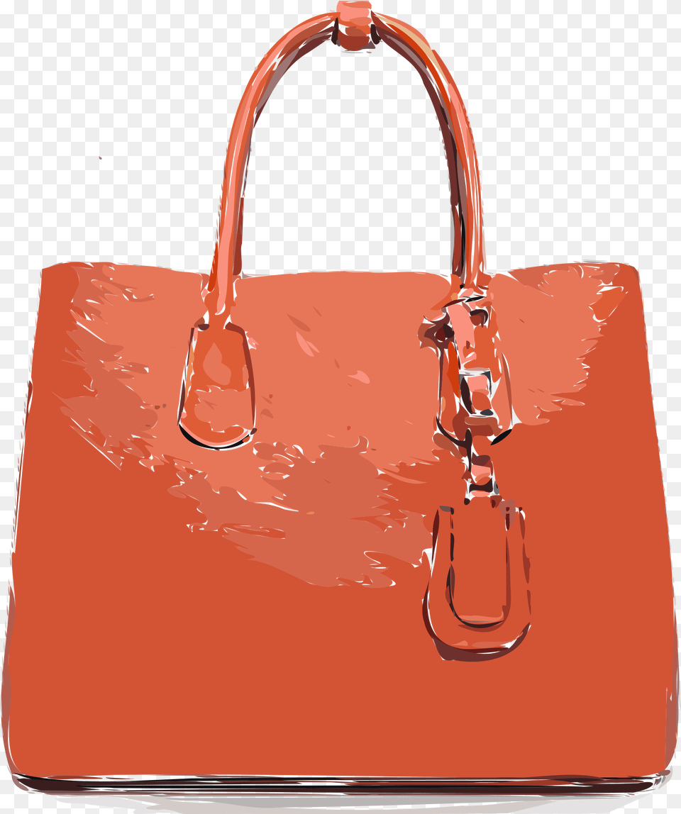 Orange Flat Leather Bag Clip Arts Handbag, Accessories, Purse, Tote Bag Free Transparent Png