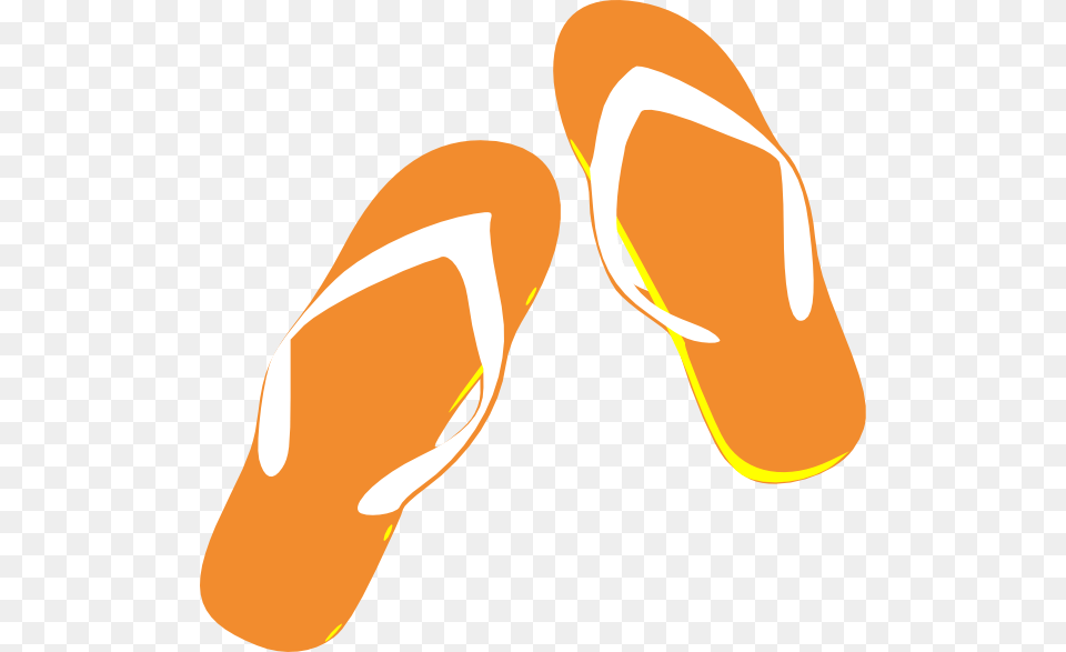 Orange Flip Flops Clip Art, Clothing, Flip-flop, Footwear Free Png Download