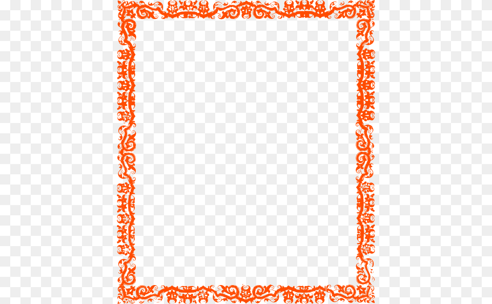 Orange Floral Border Picture Borders And Frames Red, Home Decor, Blackboard Png Image