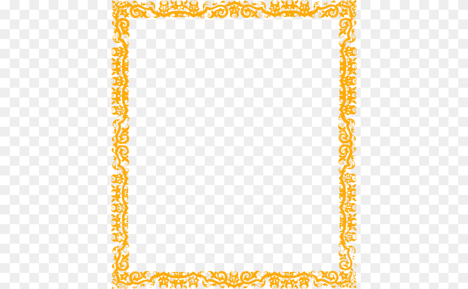 Orange Floral Border Simple Border Design Yellow, Home Decor, Blackboard Png Image