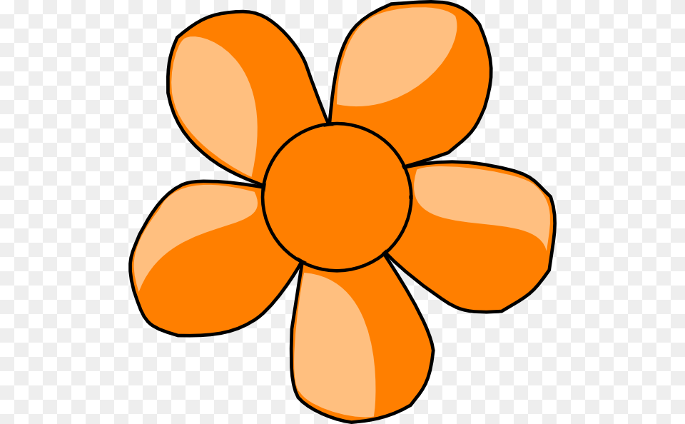 Orange Flower Clip Art At Clker Outline Clipart Flower Black And White, Machine, Propeller, Plant Free Png