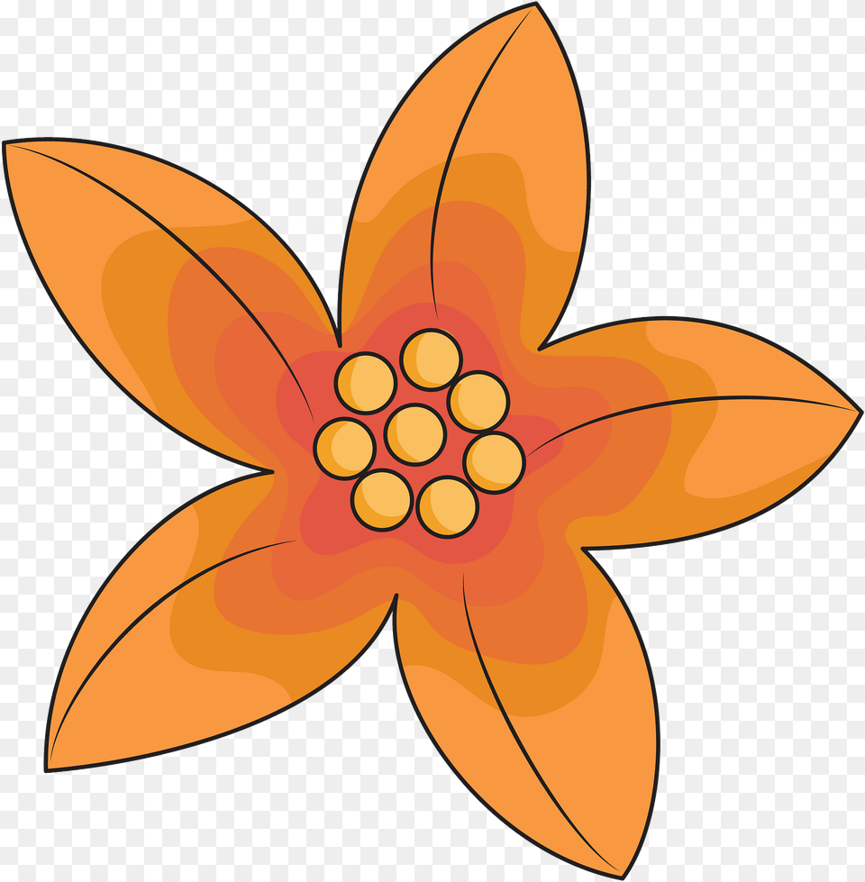 Orange Flower Clipart Clipart Fleur, Pattern, Graphics, Plant, Floral Design Png