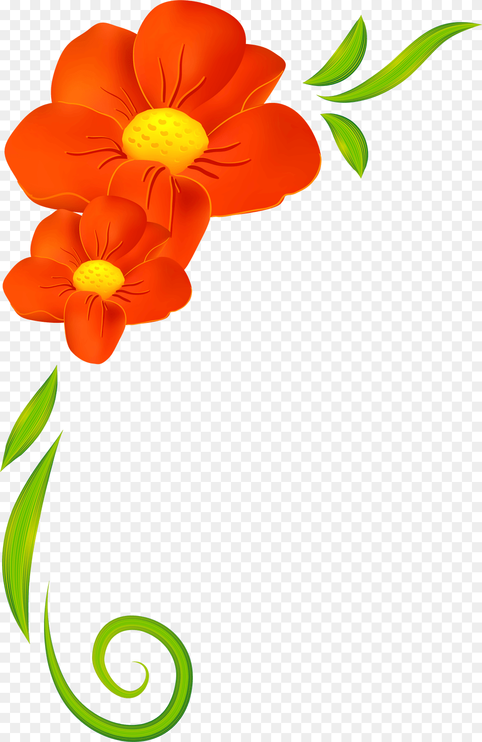 Orange Flower Clipart Small Flower Flower Border Clipart, Art, Floral Design, Graphics, Pattern Free Png Download