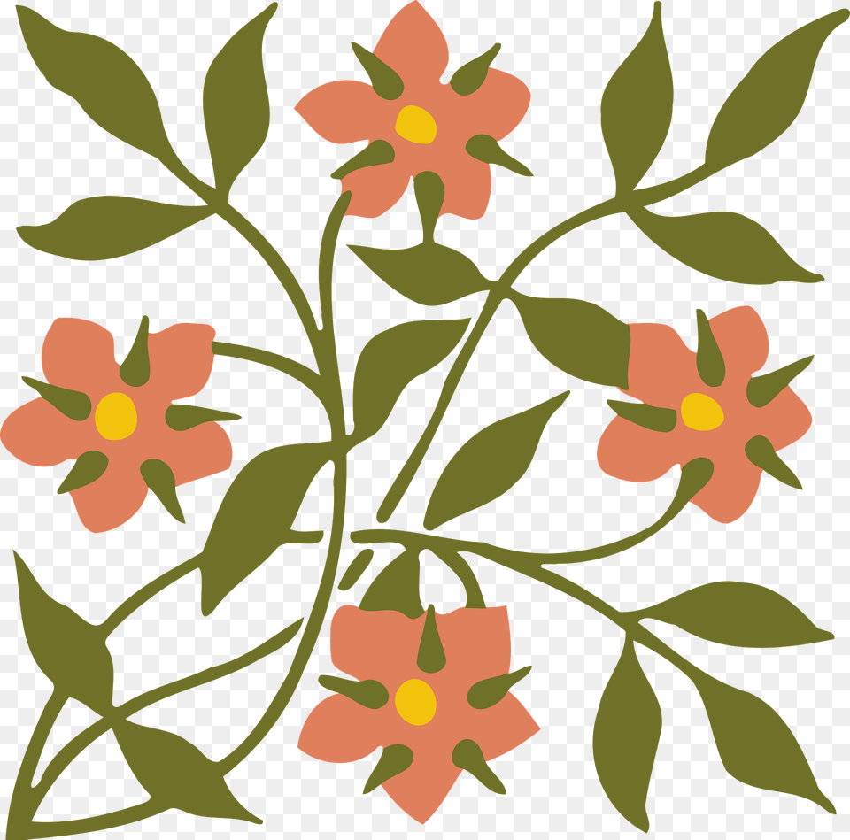 Orange Flower Design Clipart, Art, Floral Design, Graphics, Pattern Png Image