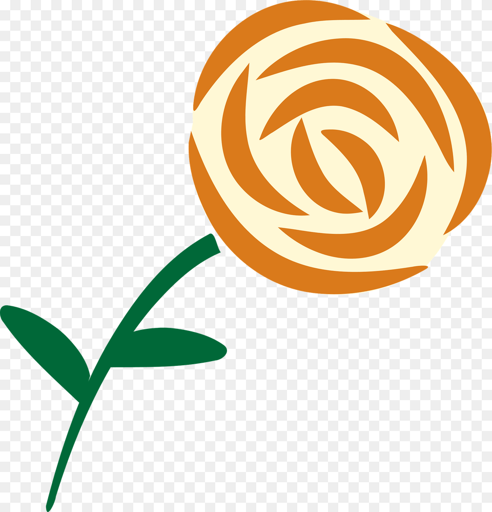 Orange Flower On The Stem Clipart, Candy, Food, Plant, Rose Free Png