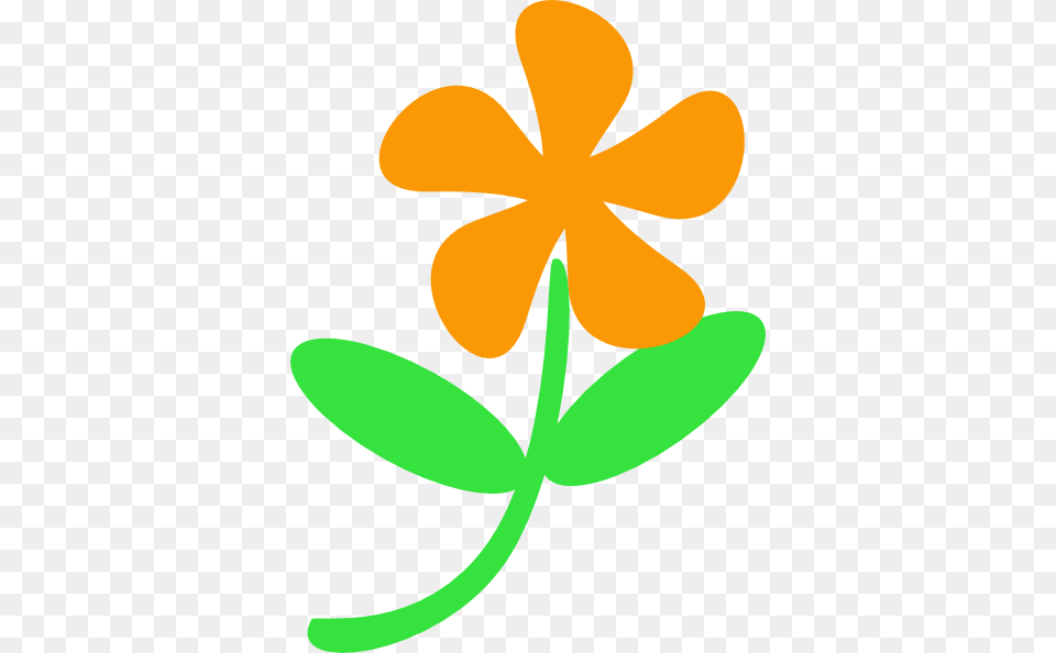 Orange Flower Stem Clip Arts For Web, Petal, Daisy, Leaf, Plant Png Image