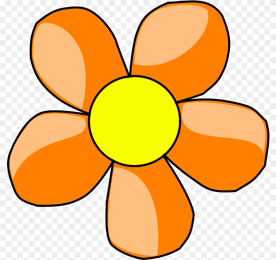 Orange Flower Svg Clip Art For Web Download Clip Art Orange Flower Clipart, Daisy, Plant, Petal, Machine Free Png