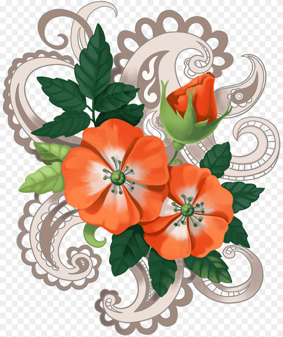 Orange Flowers Clipart, Art, Floral Design, Graphics, Pattern Free Png