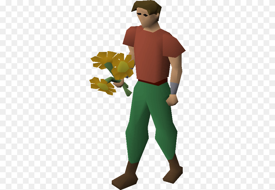 Orange Flowers Equipped Runescape Flowers, Clothing, Pants, Adult, Male Png