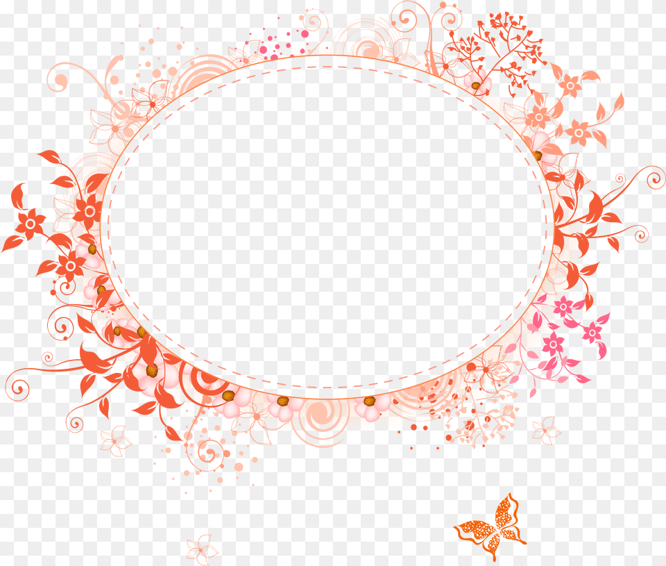 Orange Frames Transparent Oval Frame Pink, Art, Graphics, Floral Design, Pattern Free Png Download