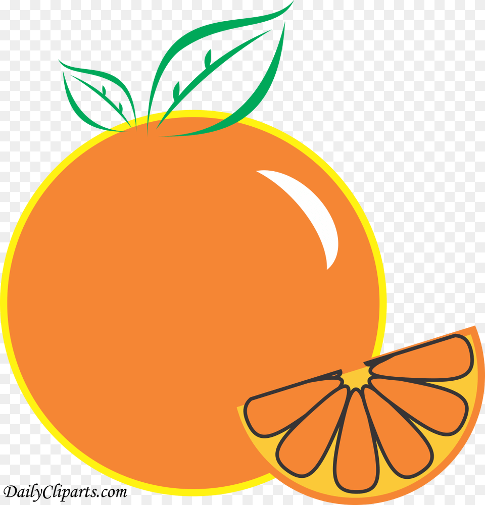 Orange Fruit With Piece Design Clipart Image For Kids Orange Kids Clipart, Citrus Fruit, Food, Grapefruit, Plant Free Png Download