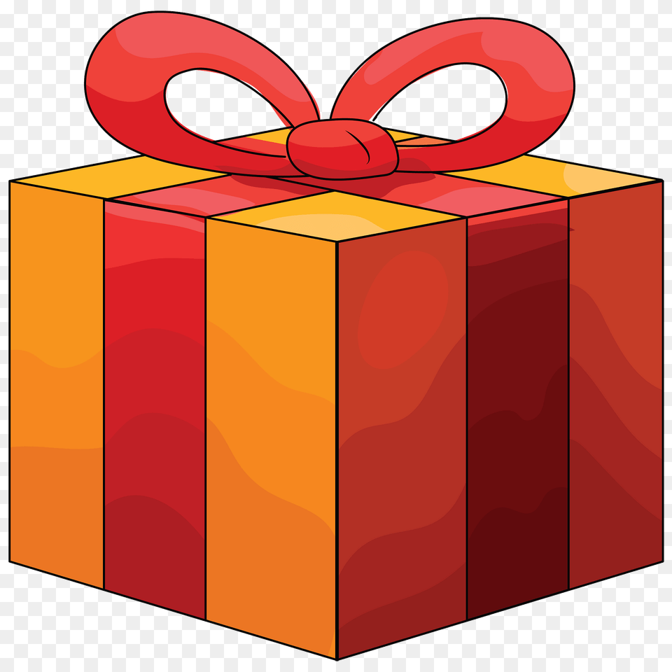 Orange Gift Box With Red Ribbon Clipart, Dynamite, Weapon Free Png