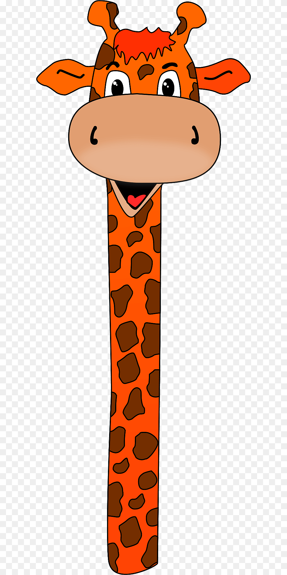 Orange Giraffe Head And Neck Clipart, Animal, Mammal, Wildlife, Cutlery Free Png Download