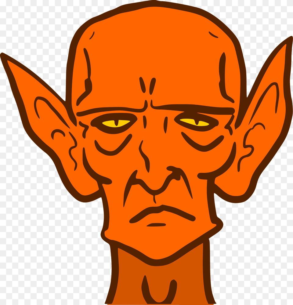 Orange Goblin Clipart, Alien, Baby, Head, Person Png