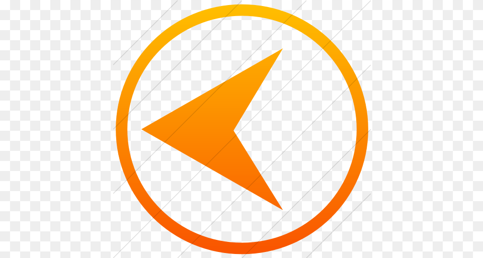 Orange Gradient Classica Back Button 1 Icon Orange Back Button, Star Symbol, Symbol, Disk Free Png Download