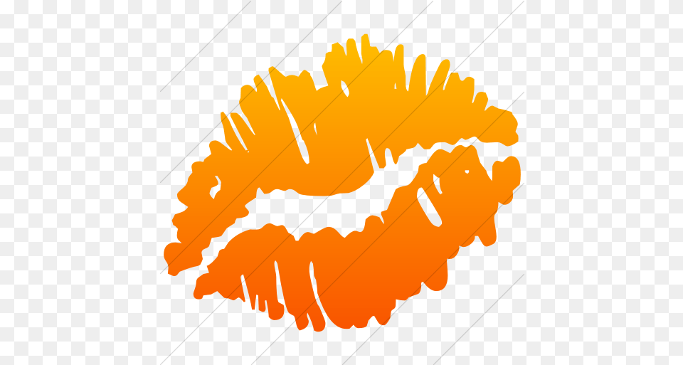 Orange Gradient Classica Kiss Mark Icon Black Kiss Mark Free Transparent Png
