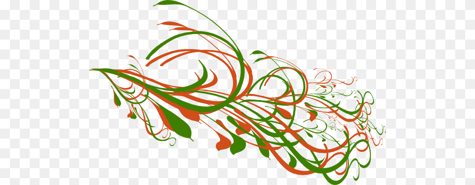 Orange Green Big Swirl Clip Arts For Web, Art, Floral Design, Graphics, Pattern Free Png Download
