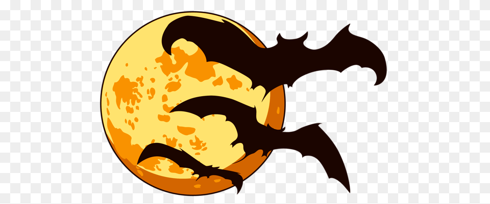 Orange Halloween Moon With Bats Gallery, Logo, Baby, Person Free Transparent Png