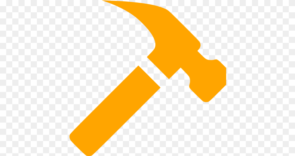 Orange Hammer Icon Hammer Icon Transparent, Device, Person, Tool Free Png Download