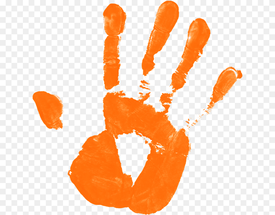Orange Handprint Cliparts Kids Handprint, Clothing, Glove, Body Part, Finger Free Png Download