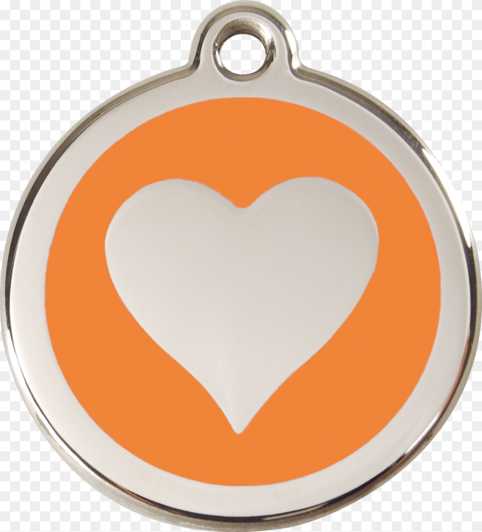 Orange Heart 20mm Pet Tag By Red Dingo Red Dingo, Accessories, Pendant, Plate, Jewelry Png
