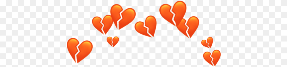 Orange Heart Crown Heartcrown Aesthetic Tumblr Broken Blue Heart Emoji, Flower, Petal, Plant, Dynamite Free Transparent Png