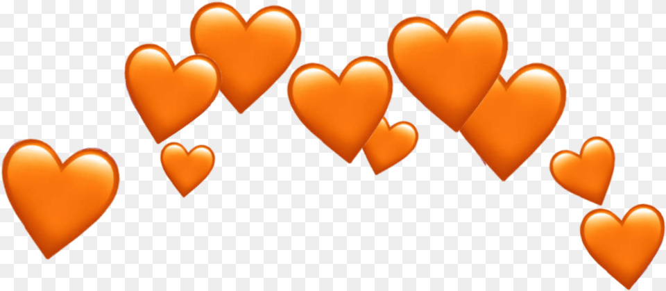 Orange Heart Hearts Tumblr Sticker By Nemyy Orange Heart Crown Transparent, Dynamite, Weapon Free Png