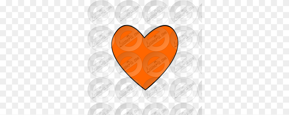 Orange Heart Picture For Classroom Language Free Png