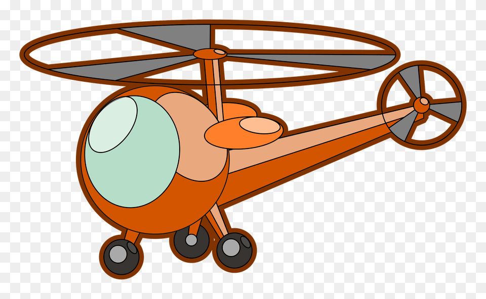 Orange Helicopter Clipart, Wheel, Machine, Tool, Plant Png