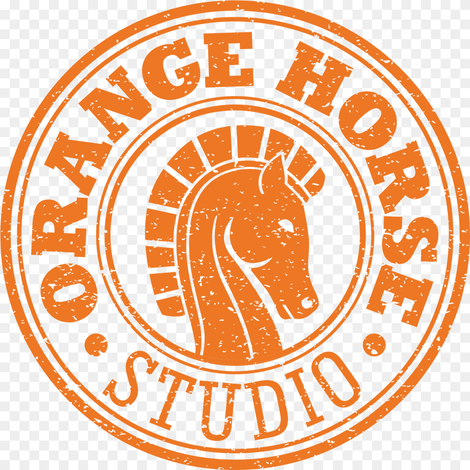 Orange Horse Studio Circle, Logo, Badge, Symbol, Emblem Free Png Download