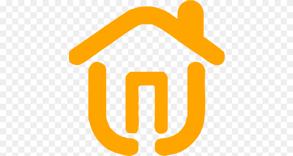 Orange House 2 Icon Icon, Sign, Symbol, Road Sign, Logo Png Image
