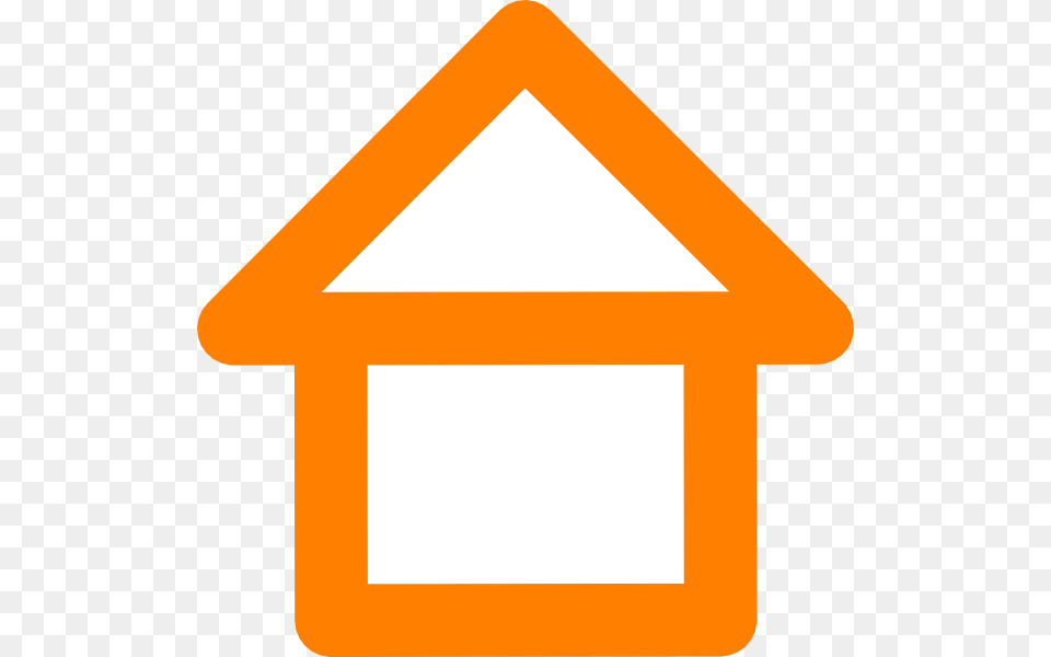 Orange House Outline Clip Art At Clker Home Clipart Orange, Sign, Symbol, Road Sign Png Image