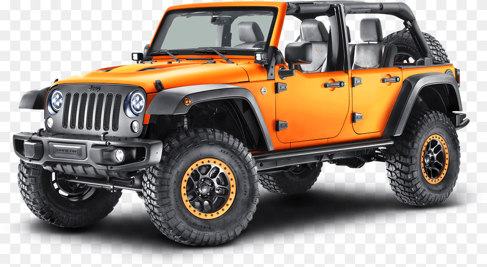Orange Jeep Wrangler Car 2021 Jeep Wrangler Rubicon, Transportation, Vehicle, Machine, Wheel Png Image
