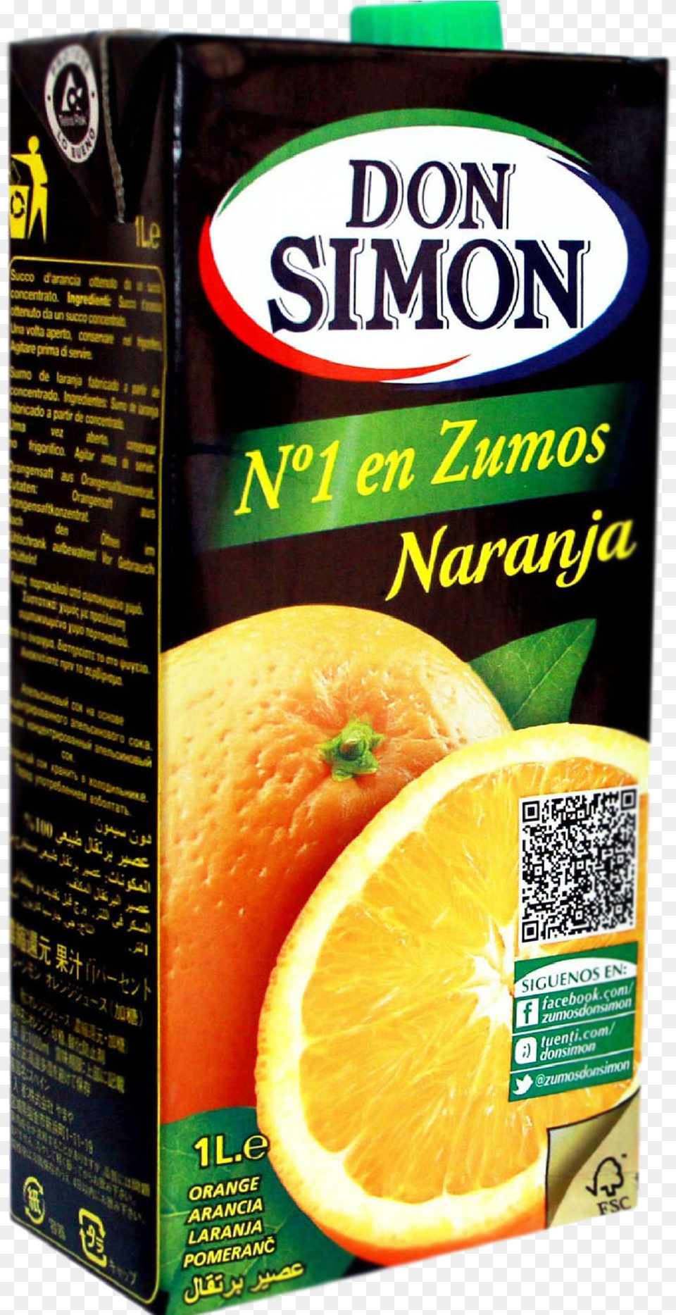 Orange Juice 1l Don Simon Orange Juice Full Don Simon Juice, Beverage, Citrus Fruit, Food, Fruit Png Image