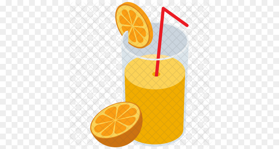 Orange Juice Glass Icon Of Isometric Fruit Juice Icon, Beverage, Orange Juice, Food, Produce Png