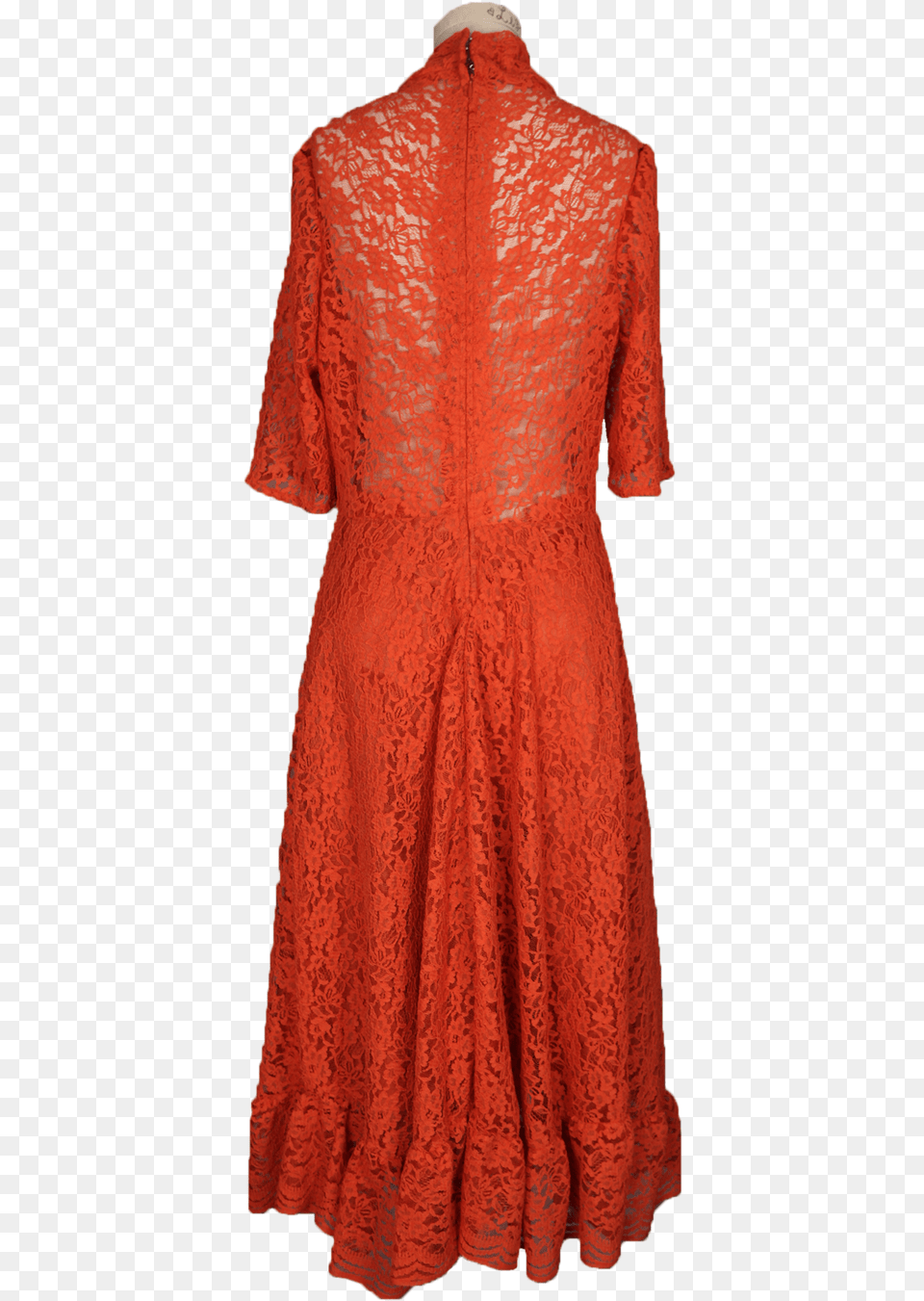 Orange Lace Dress Back Day Dress, Clothing, Fashion, Gown, Formal Wear Free Png