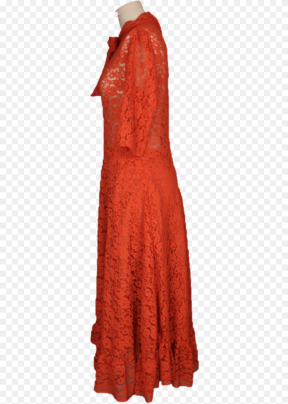 Orange Lace Dress Side Gown, Clothing, Fashion, Formal Wear, Adult Free Transparent Png