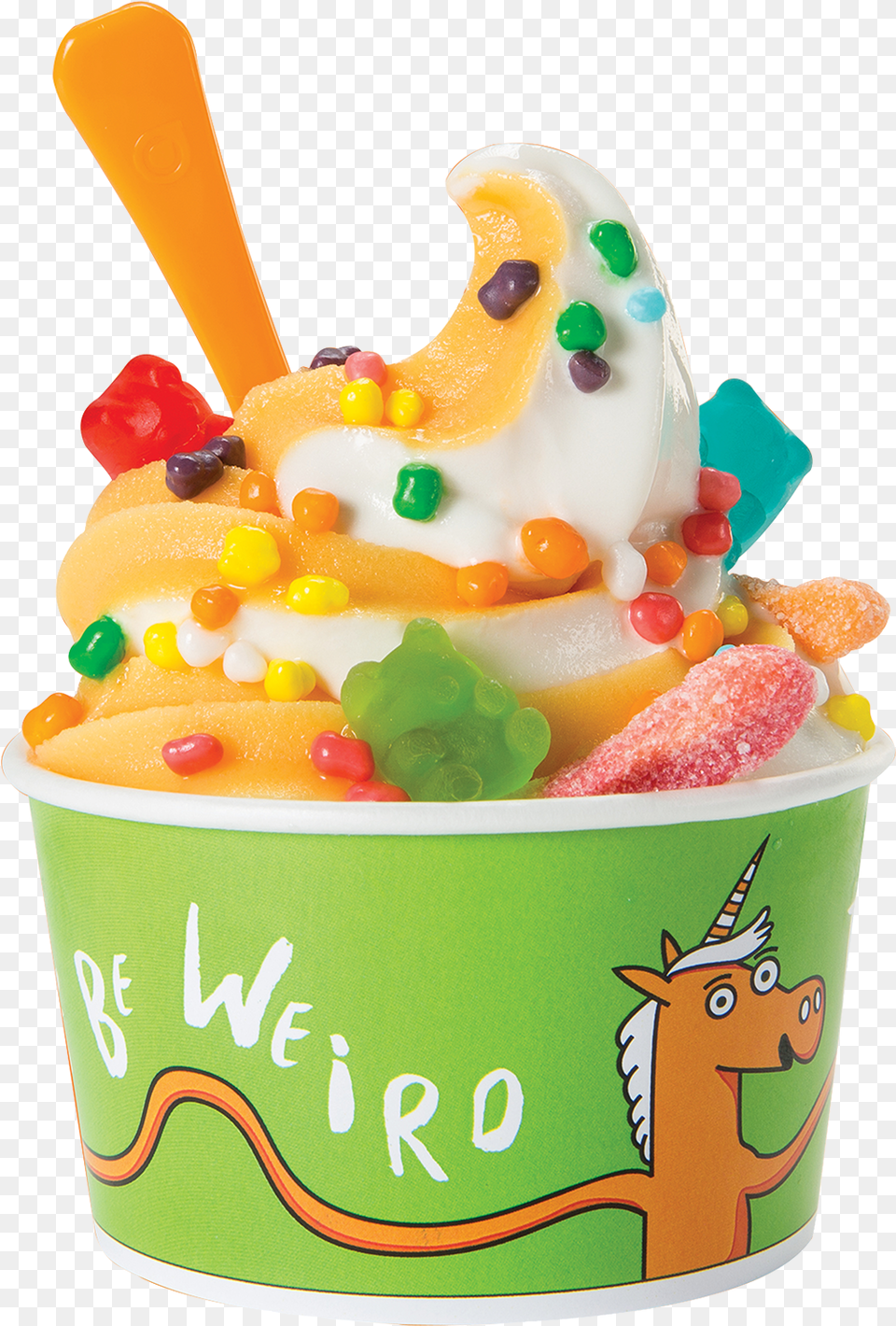 Orange Leaf Happy Hour Hd Gelato, Cream, Dessert, Food, Frozen Yogurt Free Png Download