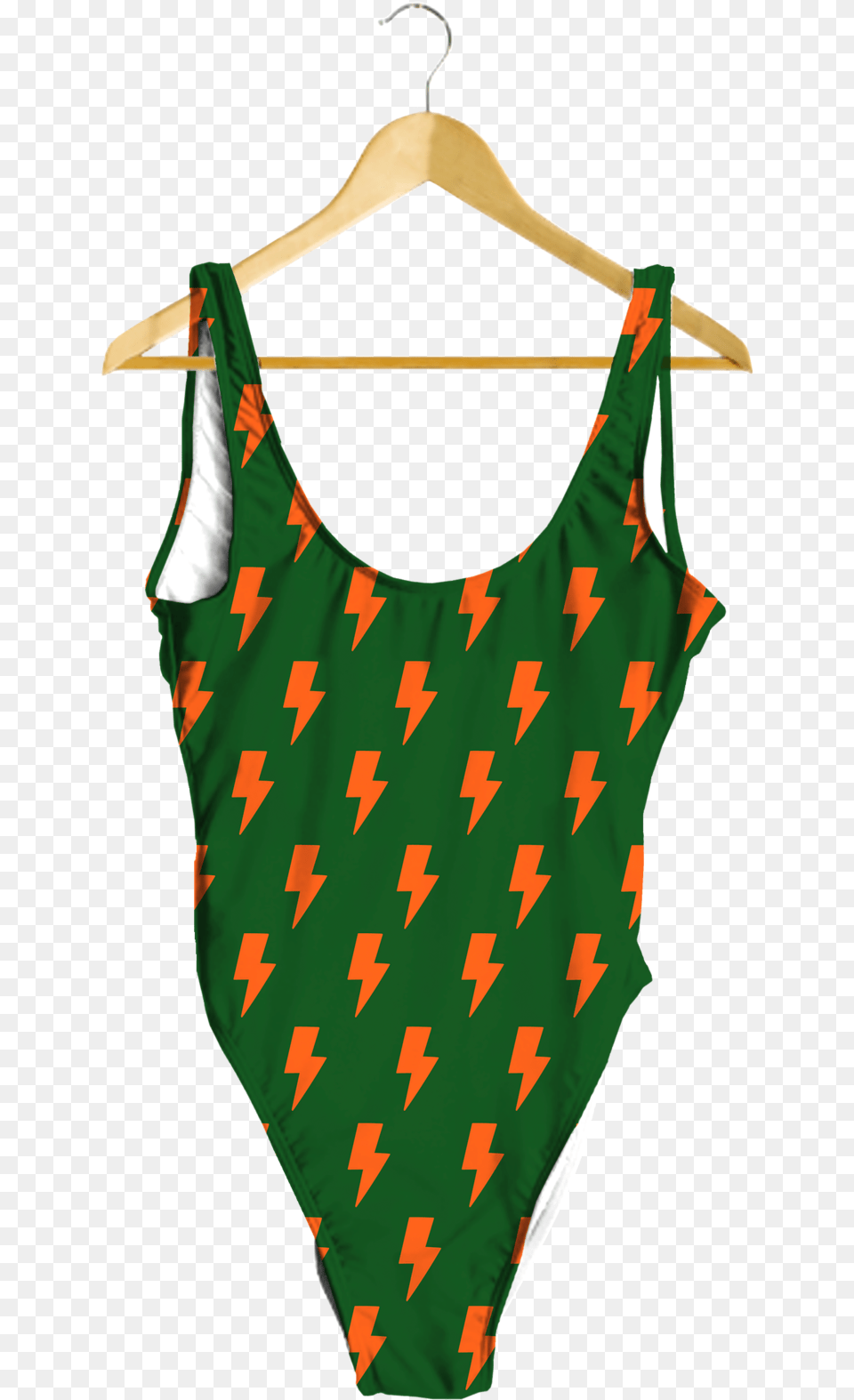 Orange Lightning Bolts Sleeveless, Clothing, Swimwear, Blouse, Adult Png Image