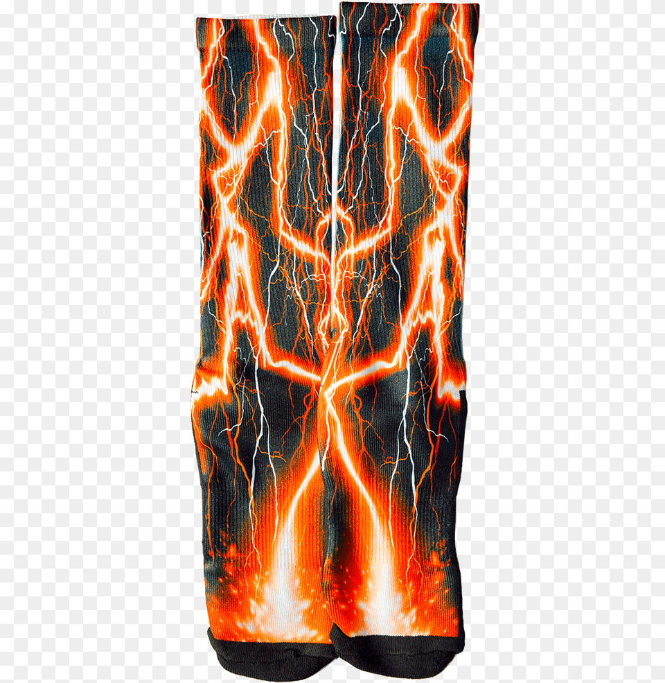 Orange Lightning Crew Socks Visual Arts, Mountain, Nature, Outdoors, Bonfire Free Png Download