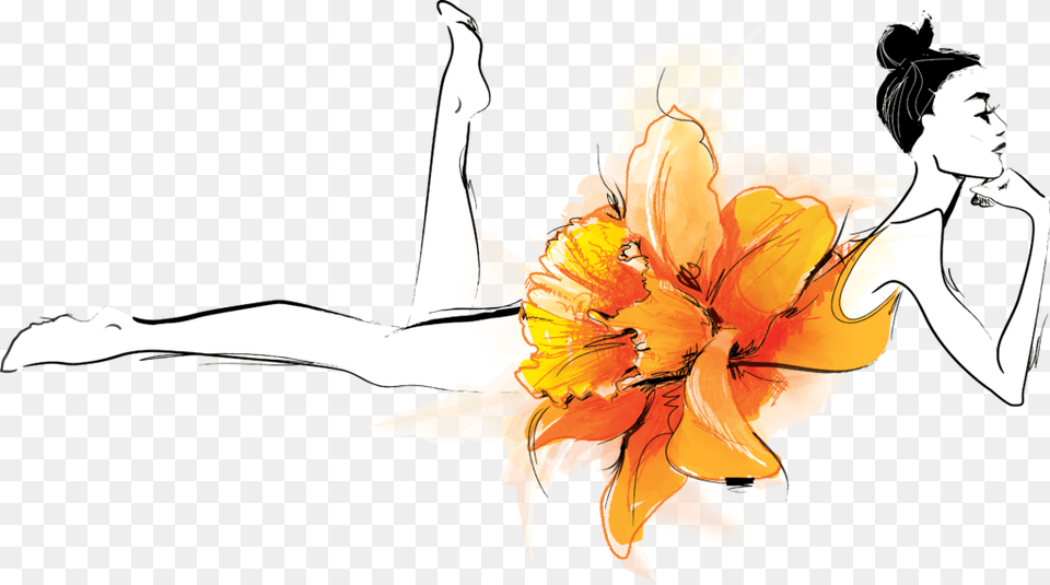 Orange Lily, Dancing, Leisure Activities, Person, Flower Png