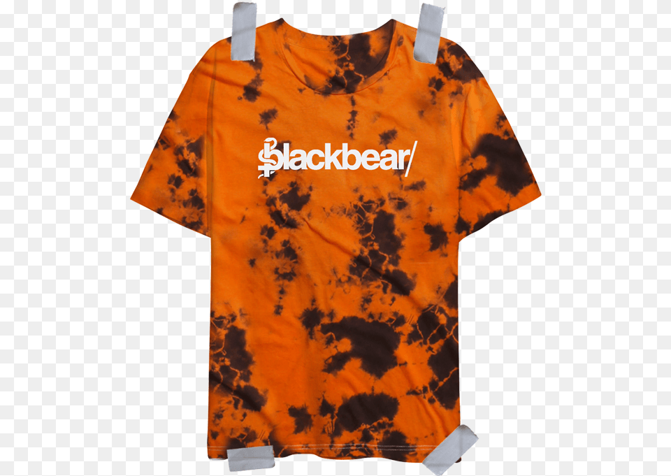 Orange Logo Dyed Tee Blackbear Tie Dye Shirt, Clothing, T-shirt, Blouse Free Transparent Png