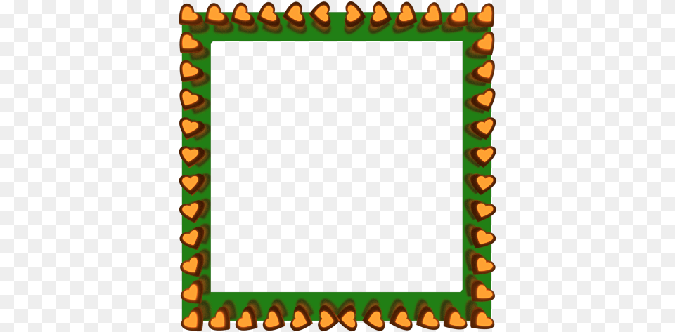 Orange Love Hearts Reflection On Green Square Border Png Image