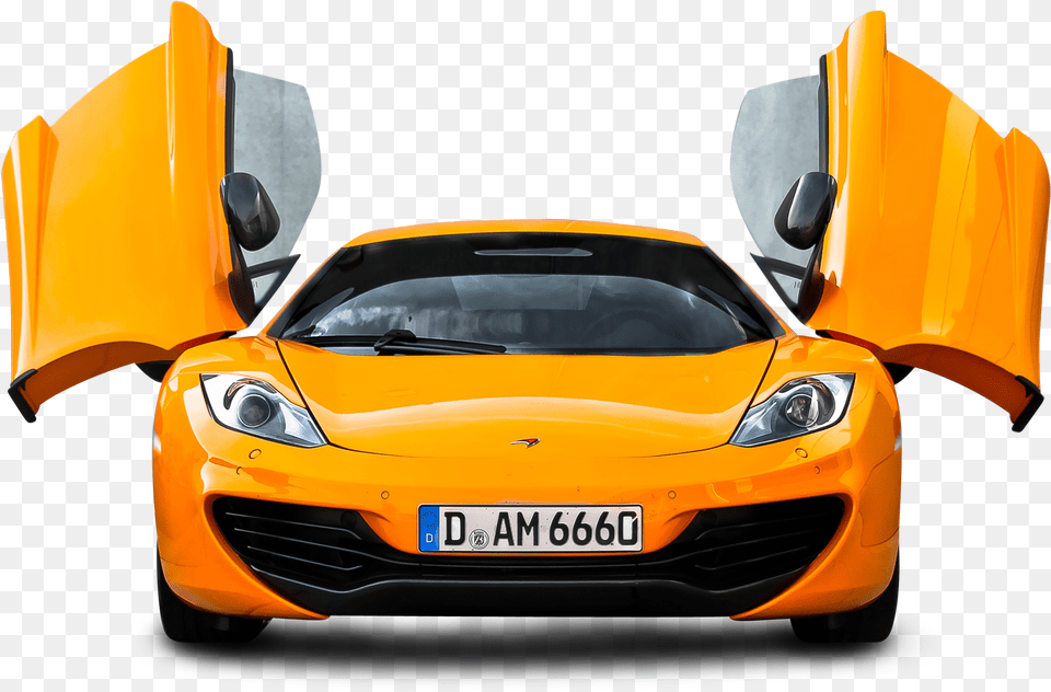 Orange Mclaren 12c Front View Car Of Car, Alloy Wheel, Vehicle, Transportation, Tire Png Image