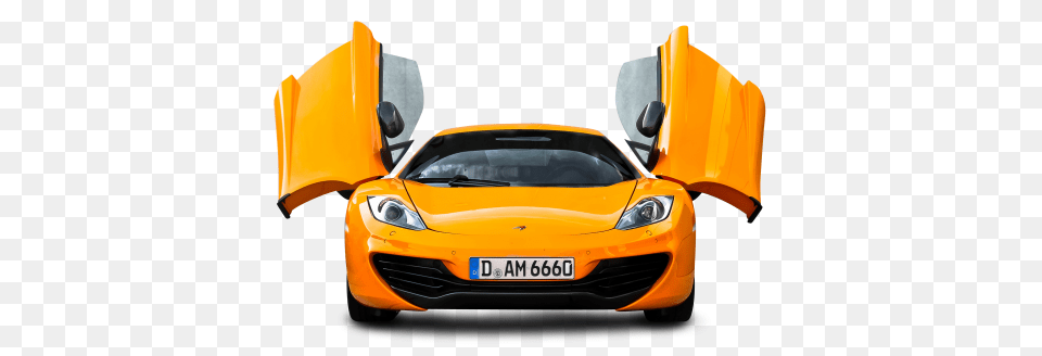 Orange Mclaren Front View Car Image, Spoke, Machine, Vehicle, Transportation Free Png Download
