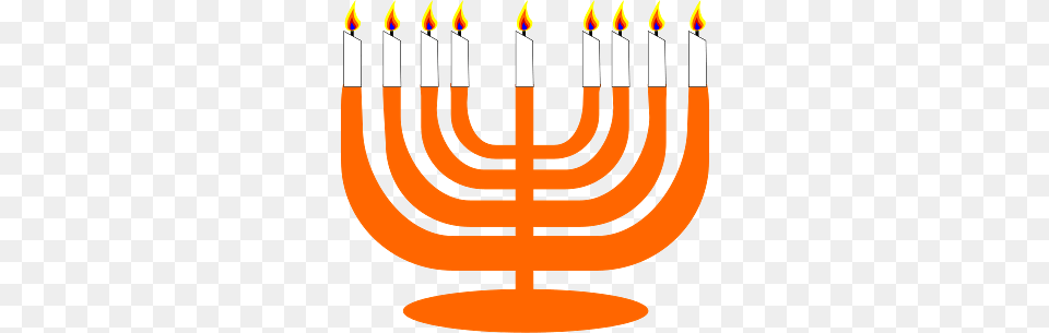 Orange Menorah, Candle, Festival, Hanukkah Menorah Free Png Download