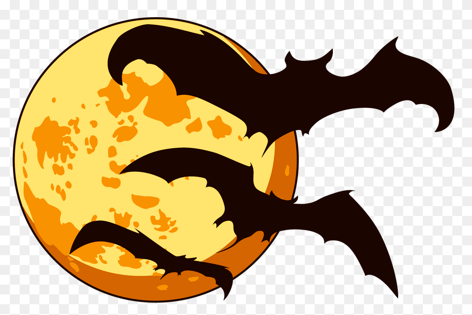 Orange Moon And Bats Halloween, Logo, Baby, Person Free Png Download