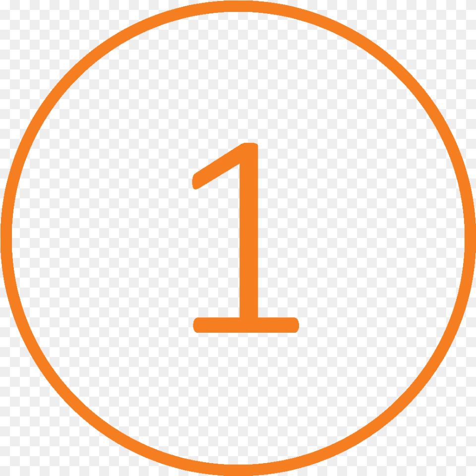 Orange Number 1 Icon, Symbol, Text, Disk Png